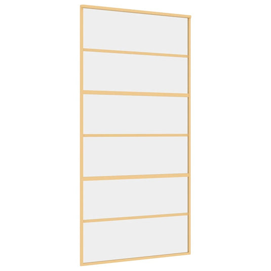 Vidaxl schuifdeur 102,5x205 cm helder esg-glas en aluminium goudkleur