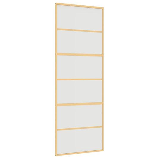 Vidaxl schuifdeur 76x205 cm mat esg-glas en aluminium goudkleurig