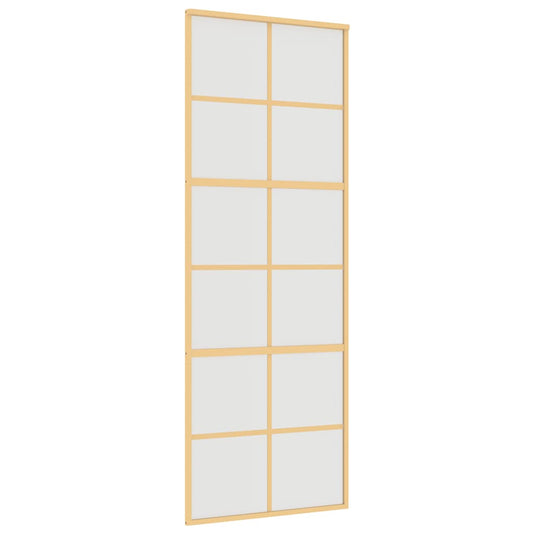 Vidaxl schuifdeur 76x205 cm mat esg-glas en aluminium goudkleurig