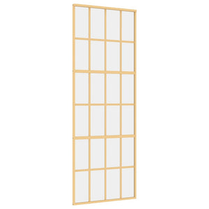 Vidaxl schuifdeur 76x205 cm helder esg-glas en aluminium goudkleurig
