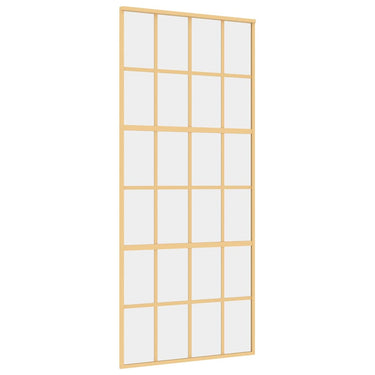 Vidaxl schuifdeur 90x205 cm helder esg-glas en aluminium goudkleurig