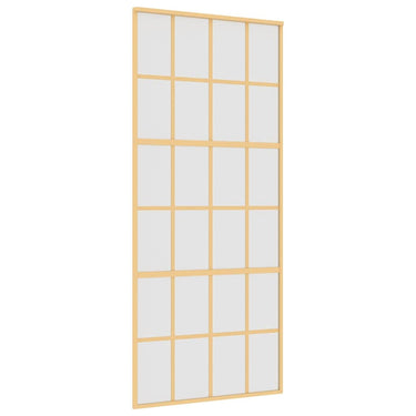 Vidaxl schuifdeur 90x205 cm mat esg-glas en aluminium goudkleurig
