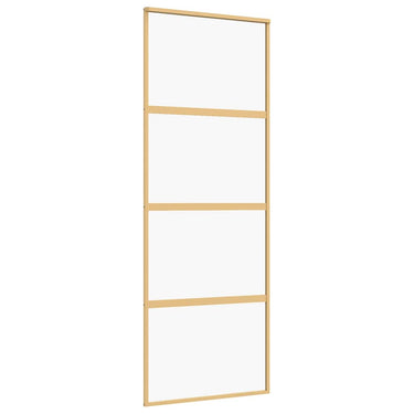 Vidaxl schuifdeur 76x205 cm helder esg-glas en aluminium goudkleurig