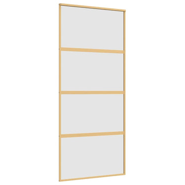 Vidaxl schuifdeur 90x205 cm mat esg-glas en aluminium goudkleurig