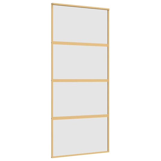 Vidaxl schuifdeur 90x205 cm mat esg-glas en aluminium goudkleurig