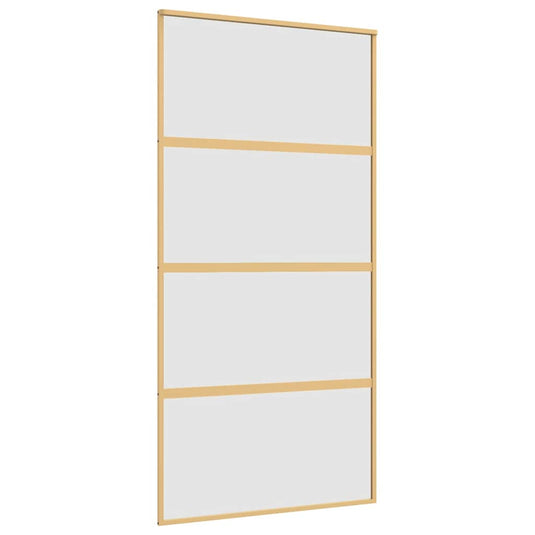 Vidaxl schuifdeur 102,5x205 cm mat esg-glas en aluminium goudkleurig