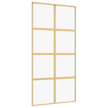 Vidaxl schuifdeur 102,5x205 cm helder esg-glas en aluminium goudkleur