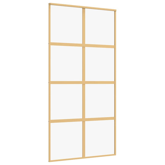 Vidaxl schuifdeur 102,5x205 cm helder esg-glas en aluminium goudkleur