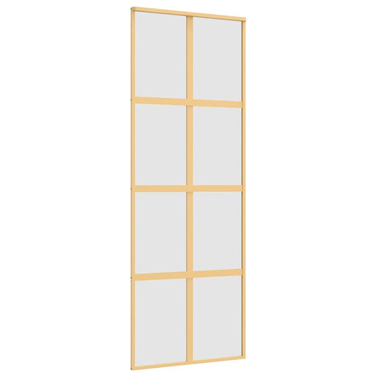 Vidaxl schuifdeur 76x205 cm mat esg-glas en aluminium goudkleurig