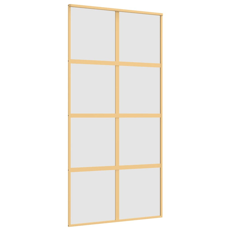 Load image into Gallery viewer, Vidaxl schuifdeur 102,5x205 cm mat esg-glas en aluminium goudkleurig
