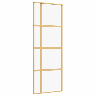 Vidaxl schuifdeur 76x205 cm helder esg-glas en aluminium goudkleurig