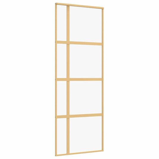 Vidaxl schuifdeur 76x205 cm helder esg-glas en aluminium goudkleurig