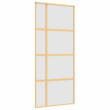 Vidaxl schuifdeur 90x205 cm mat esg-glas en aluminium goudkleurig