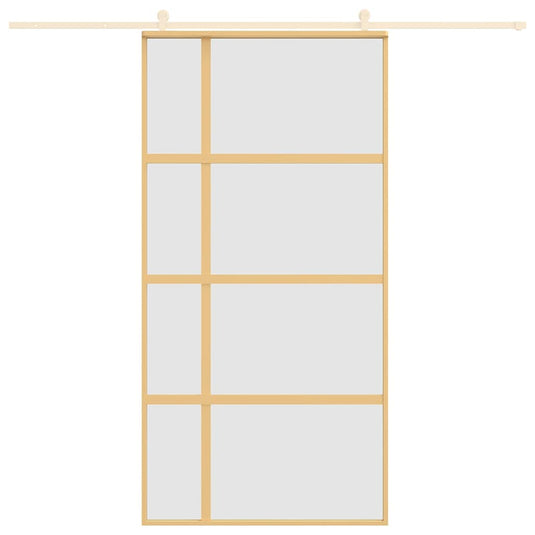 Vidaxl schuifdeur 102,5x205 cm mat esg-glas en aluminium goudkleurig