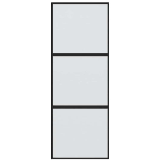 Vidaxl schuifdeur 76x205 cm gehard glas en aluminium zwart