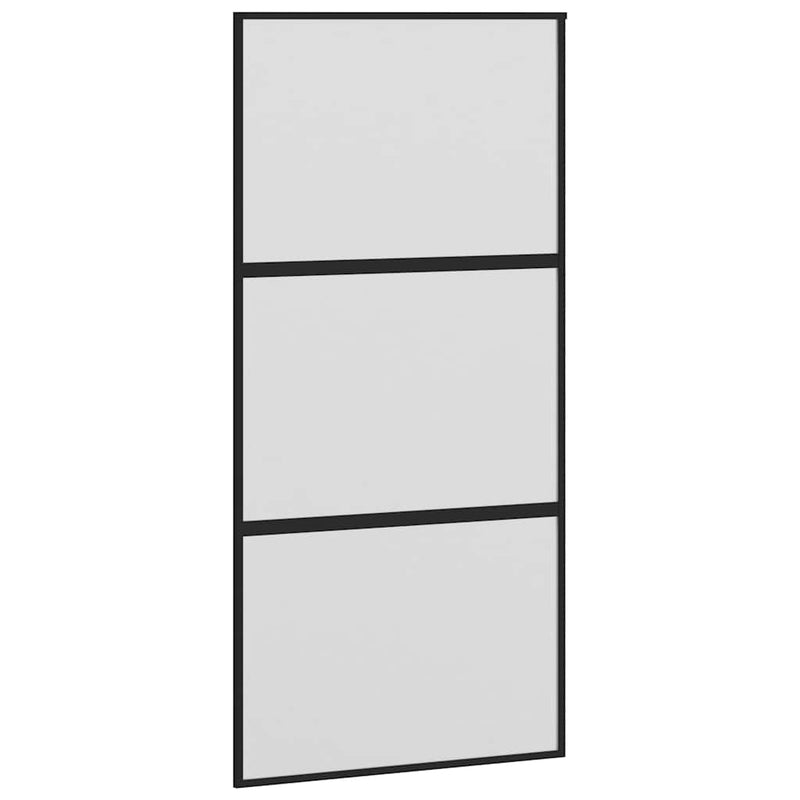 Load image into Gallery viewer, Vidaxl schuifdeur 102,5x205 cm gehard glas en aluminium zwart

