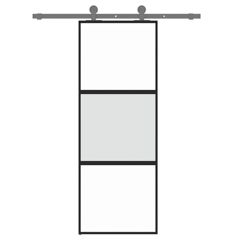 Load image into Gallery viewer, Vidaxl schuifdeur 76x205 cm gehard glas en aluminium zwart
