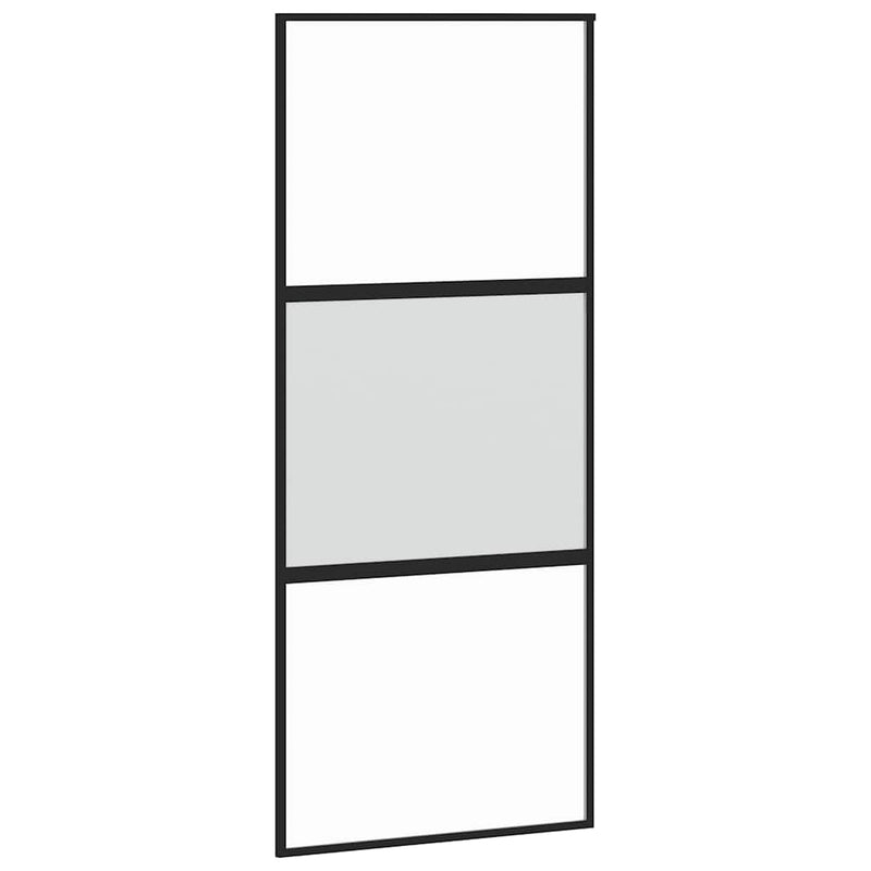 Load image into Gallery viewer, Vidaxl schuifdeur 90x205 cm gehard glas en aluminium zwart

