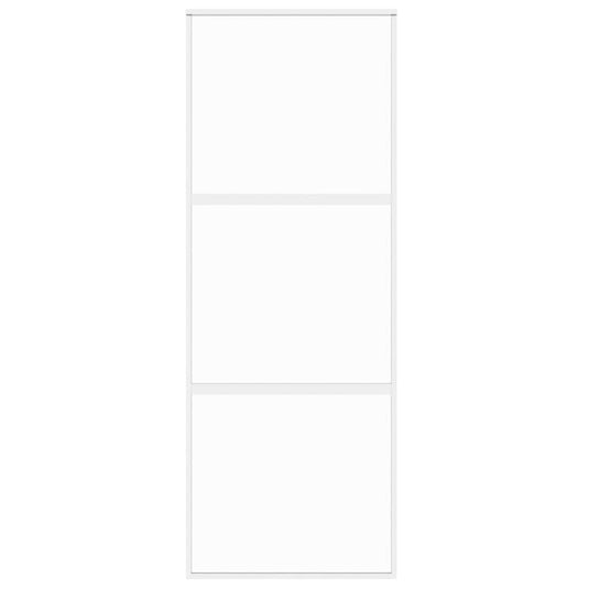 Vidaxl schuifdeur 76x205 cm gehard glas en aluminium wit