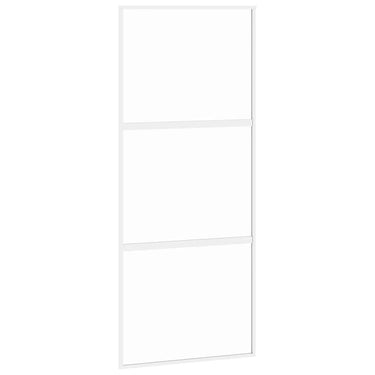 Vidaxl schuifdeur 90x205 cm gehard glas en aluminium wit