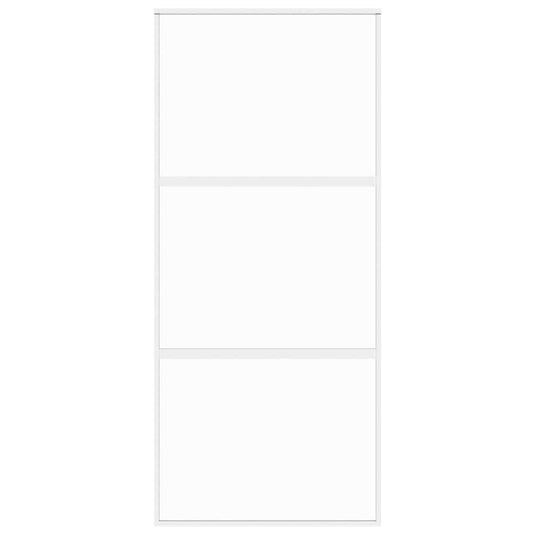 Vidaxl schuifdeur 90x205 cm gehard glas en aluminium wit