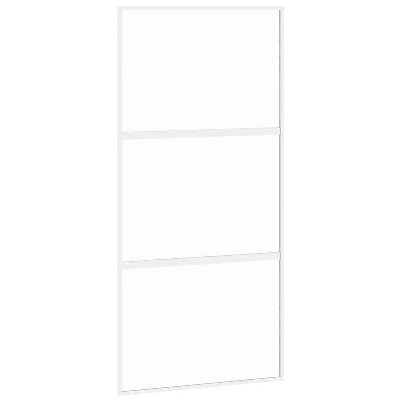 Load image into Gallery viewer, Vidaxl schuifdeur 102,5x205 cm gehard glas en aluminium wit
