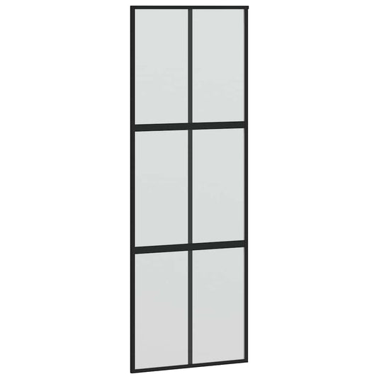 Vidaxl schuifdeur 90x205 cm gehard glas en aluminium zwart