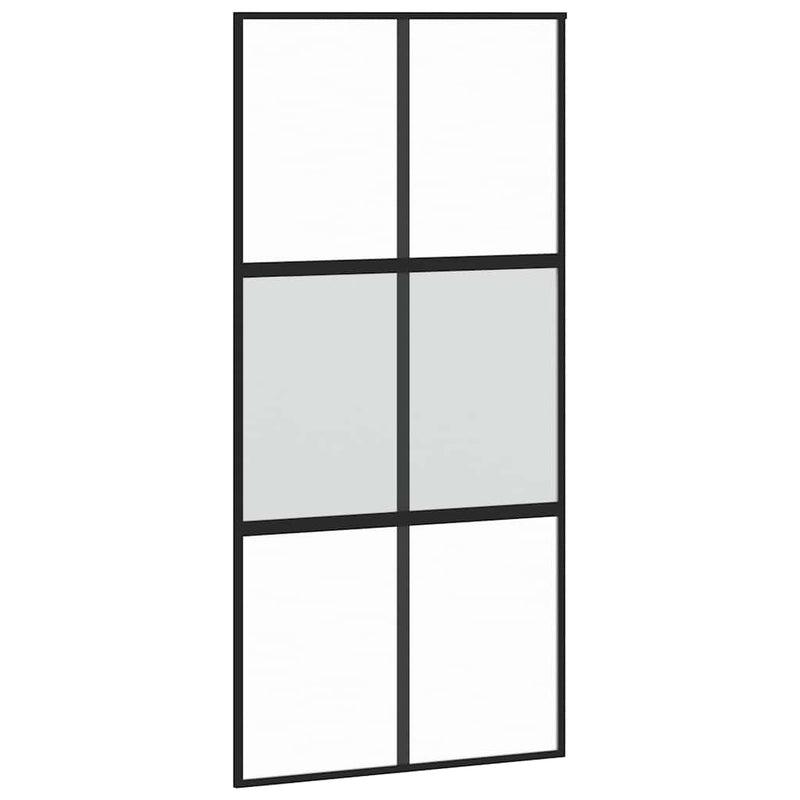 Load image into Gallery viewer, Vidaxl schuifdeur 102,5x205 cm gehard glas en aluminium zwart
