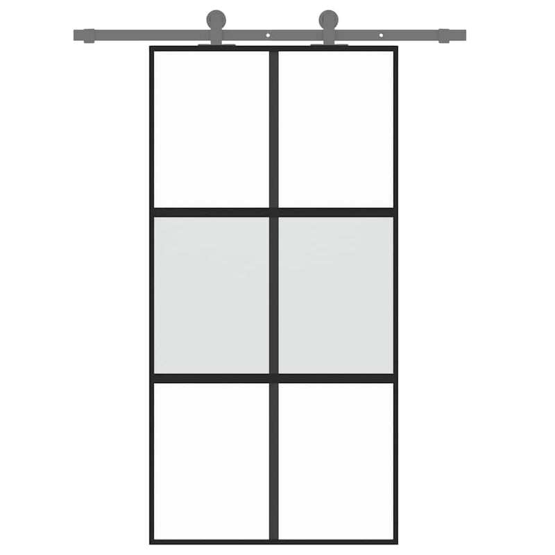 Load image into Gallery viewer, Vidaxl schuifdeur 102,5x205 cm gehard glas en aluminium zwart
