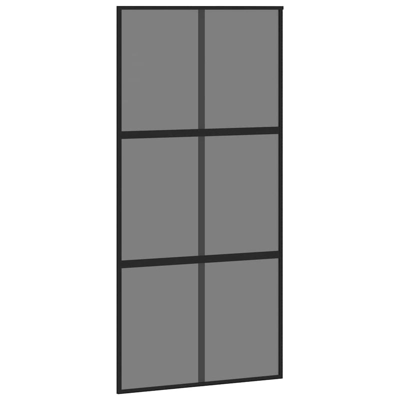 Load image into Gallery viewer, Vidaxl schuifdeur 102,5x205 cm gehard glas en aluminium zwart
