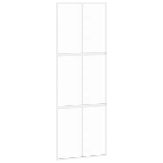 Vidaxl schuifdeur 76x205 cm gehard glas en aluminium wit