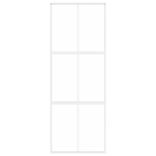 Vidaxl schuifdeur 76x205 cm gehard glas en aluminium wit