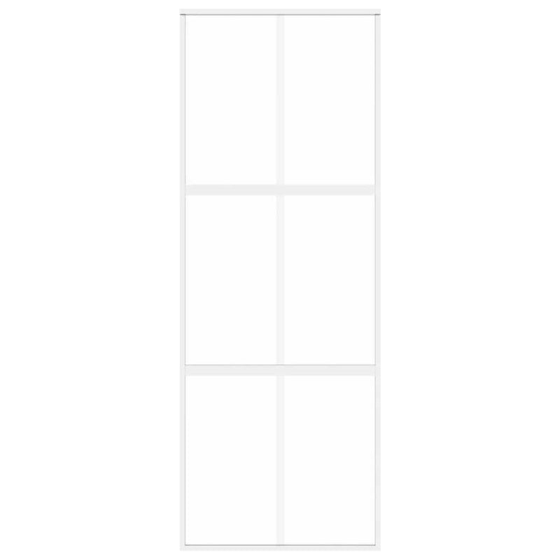 Load image into Gallery viewer, Vidaxl schuifdeur 76x205 cm gehard glas en aluminium wit

