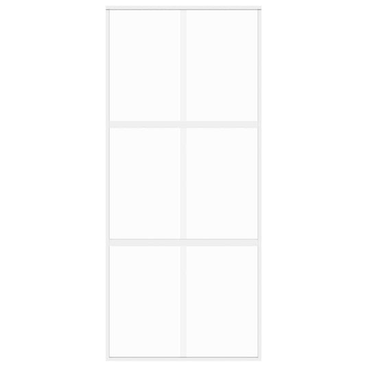 Vidaxl schuifdeur 90x205 cm gehard glas en aluminium wit