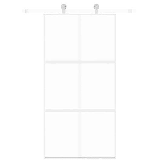 Vidaxl schuifdeur 102,5x205 cm gehard glas en aluminium wit