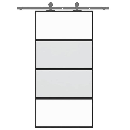 Vidaxl schuifdeur 102,5x205 cm gehard glas en aluminium zwart