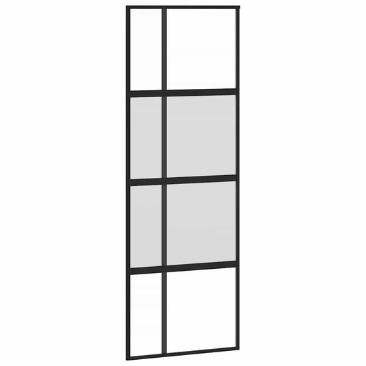 Vidaxl schuifdeur 76x205 cm gehard glas en aluminium zwart