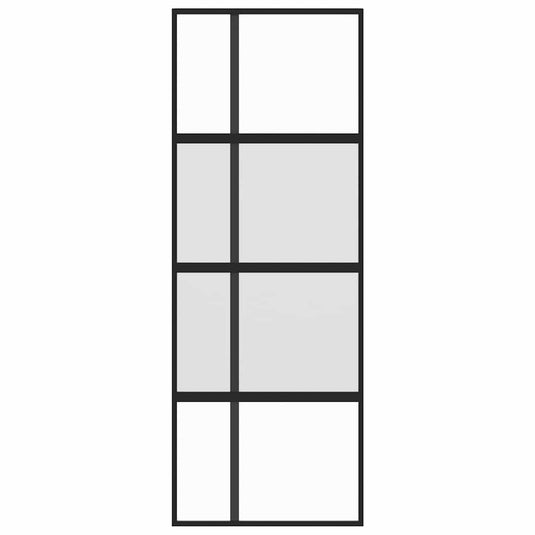 Vidaxl schuifdeur 76x205 cm gehard glas en aluminium zwart