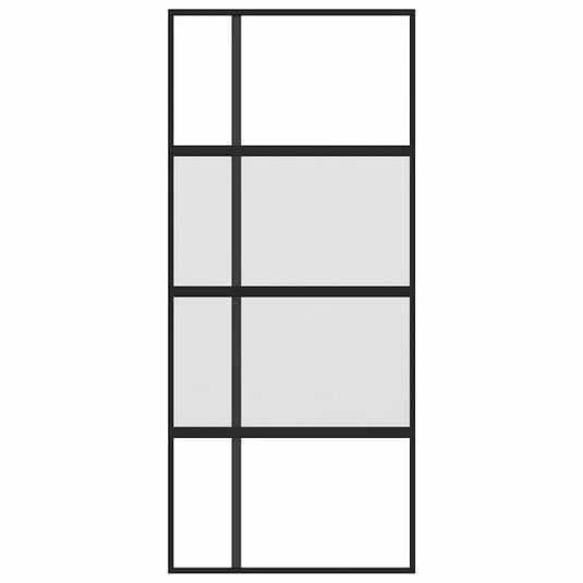 Vidaxl schuifdeur 90x205 cm gehard glas en aluminium zwart