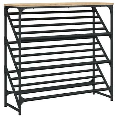 Vidaxl schoenenrek 90x30x85 cm bewerkt hout sonoma eikenkleurig