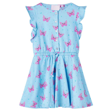 Vidaxl kinderjurk met knopen zonder mouwen 104 blauw