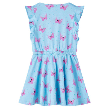 Vidaxl kinderjurk met knopen zonder mouwen 104 blauw