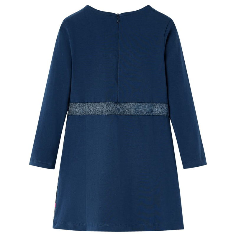 Load image into Gallery viewer, VidaXL Kinderjurk met lange mouwen 140 marineblauw
