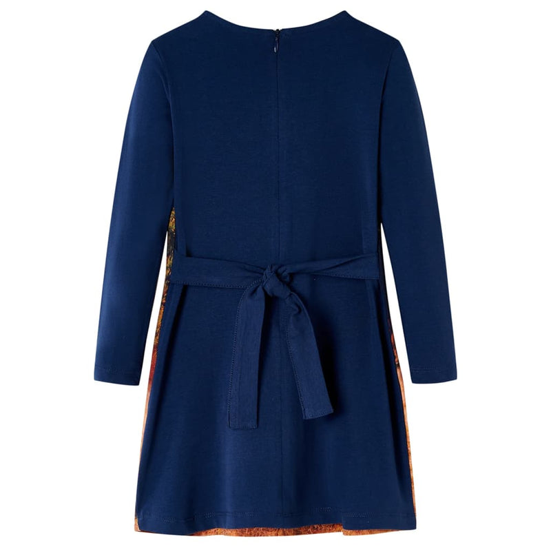 Load image into Gallery viewer, Vidaxl kinderjurk met lange mouwen 104 marineblauw
