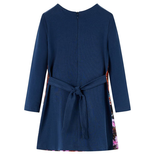 Vidaxl kinderjurk met lange mouwen 116 marineblauw