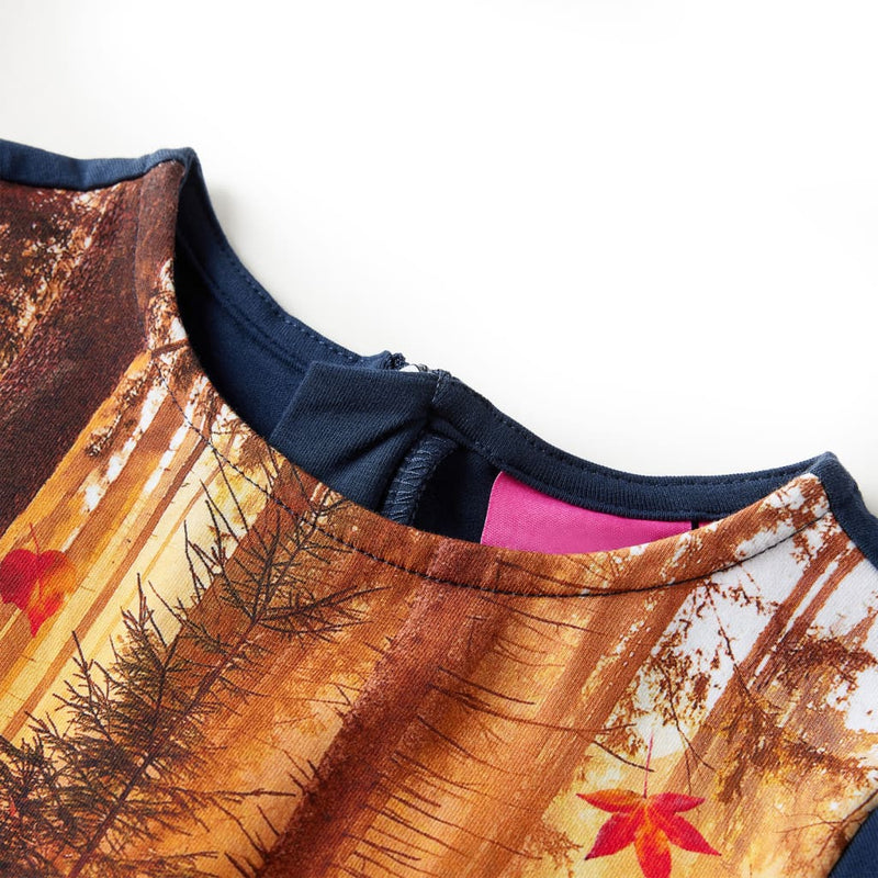 Load image into Gallery viewer, Vidaxl kinderjurk met lange mouwen 116 marineblauw
