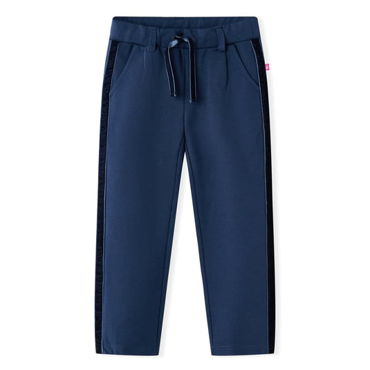 VidaXL Kinderbroek met zwarte bies 92 marineblauw