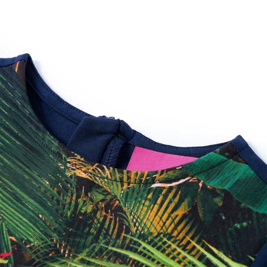 Vidaxl kinderjurk met lange mouwen 104 marineblauw