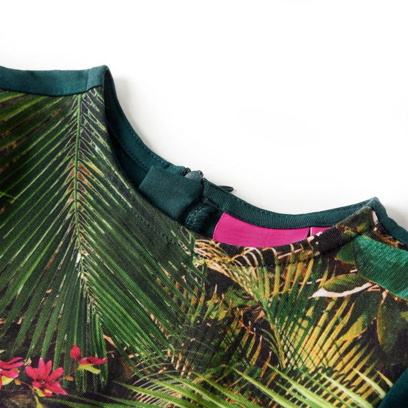 Load image into Gallery viewer, VidaXL Kinderjurk met lange mouwen 128 donkergroen
