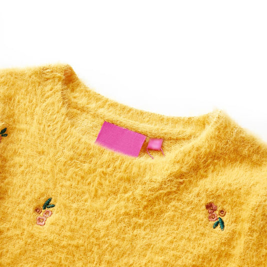 Vidaxl kindertrui gebreid 104 okerkleurig
